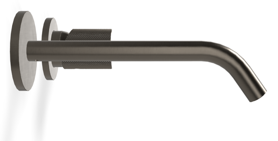 Смеситель для раковины Carlo Frattini Spillo Tech, ручка G Collection, настенный, с донным клапаном Click-Clack, излив 210 мм, внешняя часть, цвет брашированный чёрный хром - изображение 2