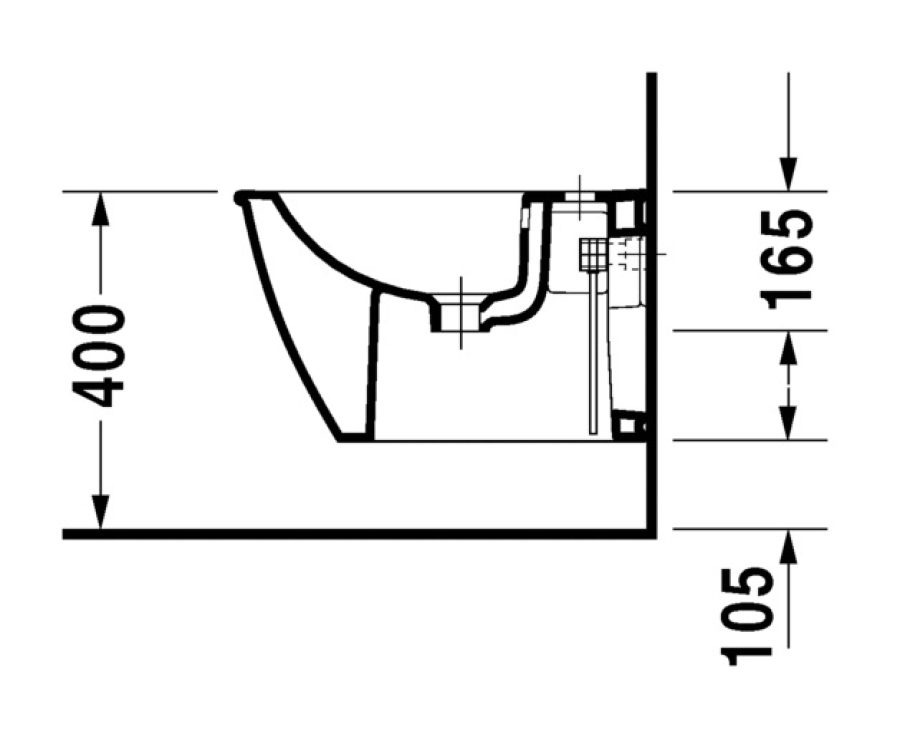 Биде подвесное Duravit Darling New, компакт 365 х 485 мм, цвет белый - изображение 5