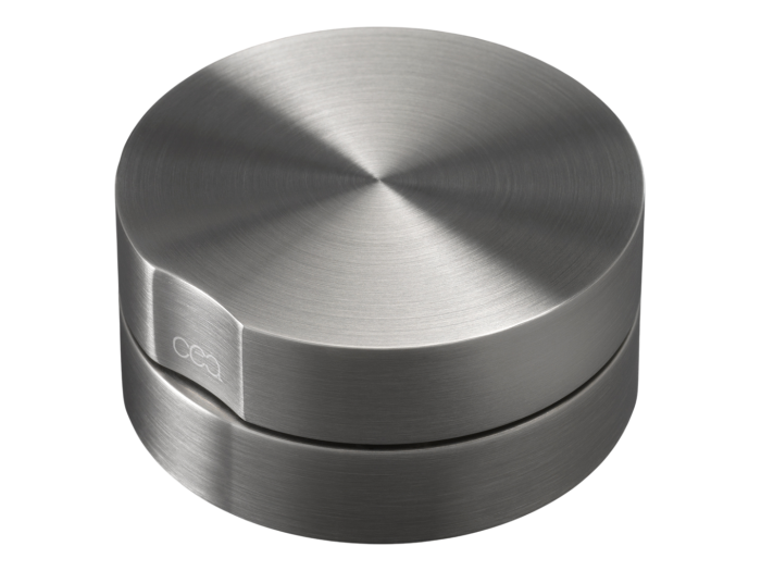 На изображении товар Смеситель для раковины CeaDesign Giotto Plus, настольный, однорычажный, Ø65 мм, сталь, цвет сатинированная сталь от официального представителя в Москве