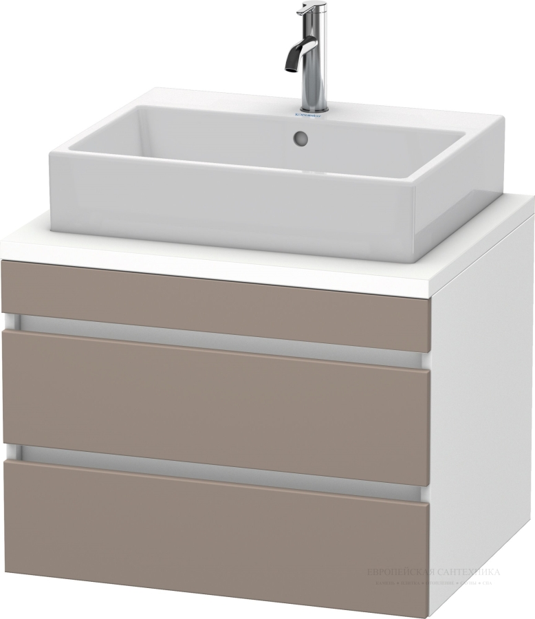 Раковина Duravit DuraSquare компакт, с шлифованным низом, 600x400 мм, без перелива, с 1 отверстием под смеситель, цвет белый - изображение 3