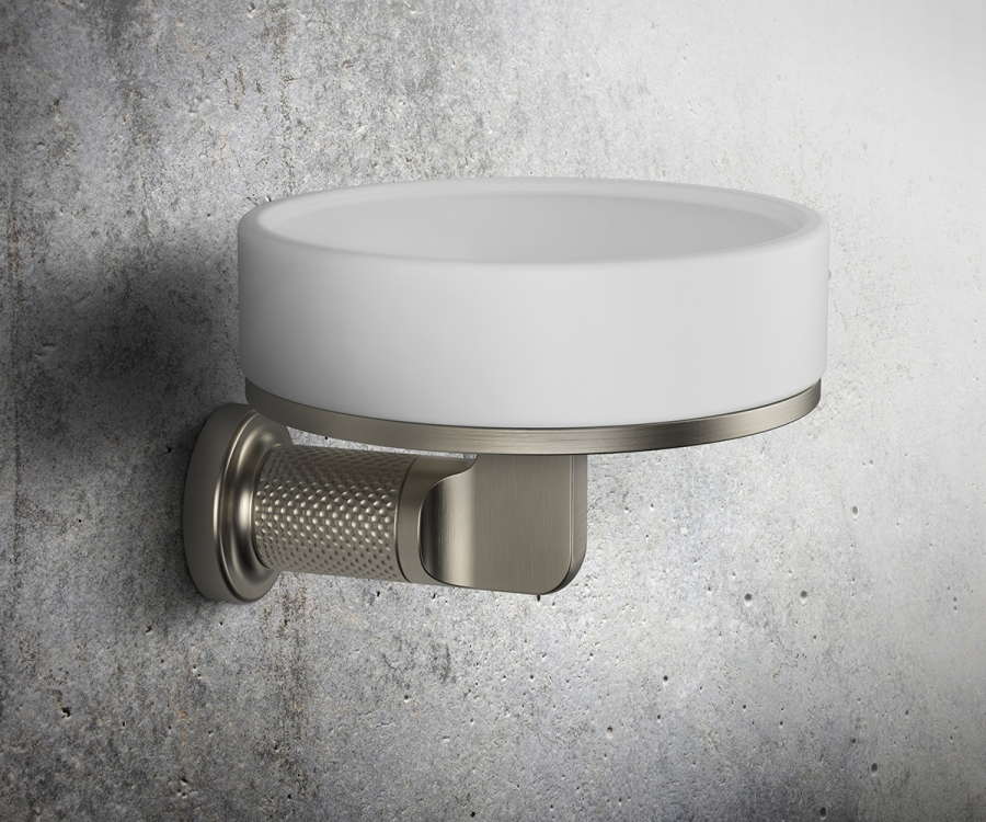 Мыльница Gessi Inciso ø115хh84 мм, настенная, цвет Black Metal Brushed PVD - изображение 3