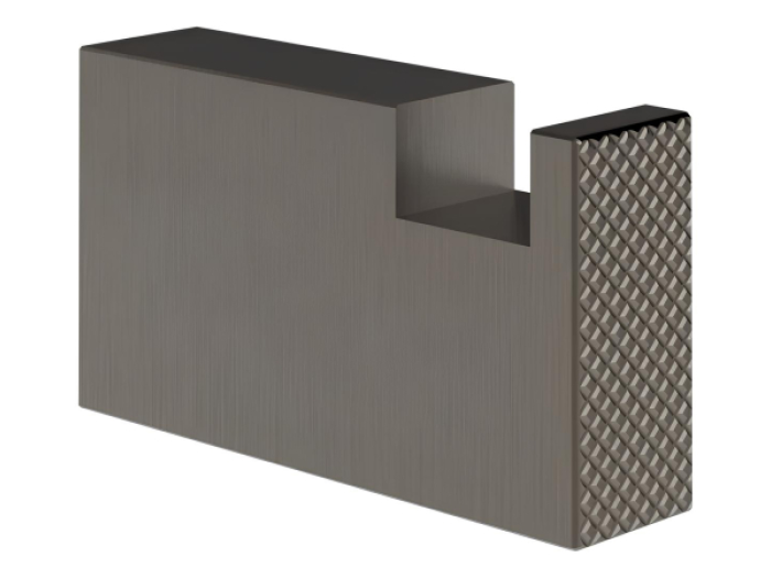 На изображении товар Крючок Gessi Inverso, 35hх15x60 мм, настенный, цвет Black Metal Brushed PVD от официального представителя в Москве