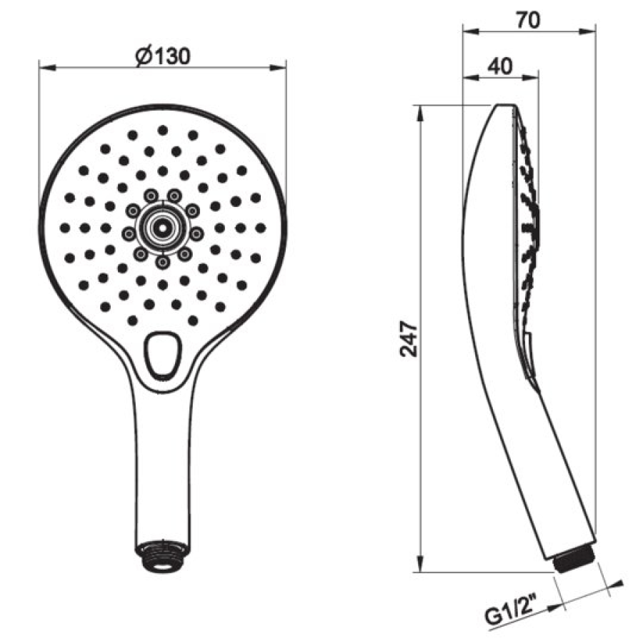 Душевая лейка Gessi, Ø130 мм, 3-х позиционная, с кнопочным переключателем, цвет Warm Bronze Br. PVD - изображение 2