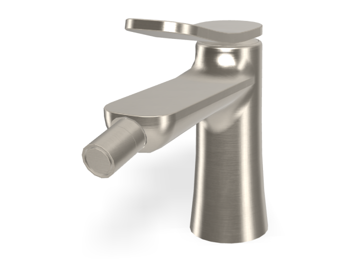 На изображении товар Смеситель для биде Carlo Frattini Flo, XS, с 2 гибкими шлангами, донным клапаном Click-Clack 1"1/4, Н-144 мм, цвет никель брашированный от официального представителя в Москве