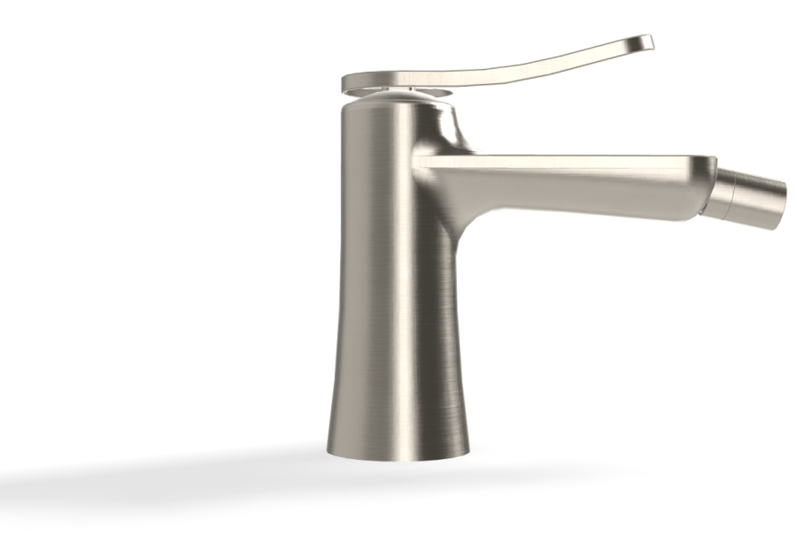 Смеситель для биде Carlo Frattini Flo, XS, с 2 гибкими шлангами, донным клапаном Click-Clack 1"1/4, Н-144 мм, цвет никель брашированный - изображение 2