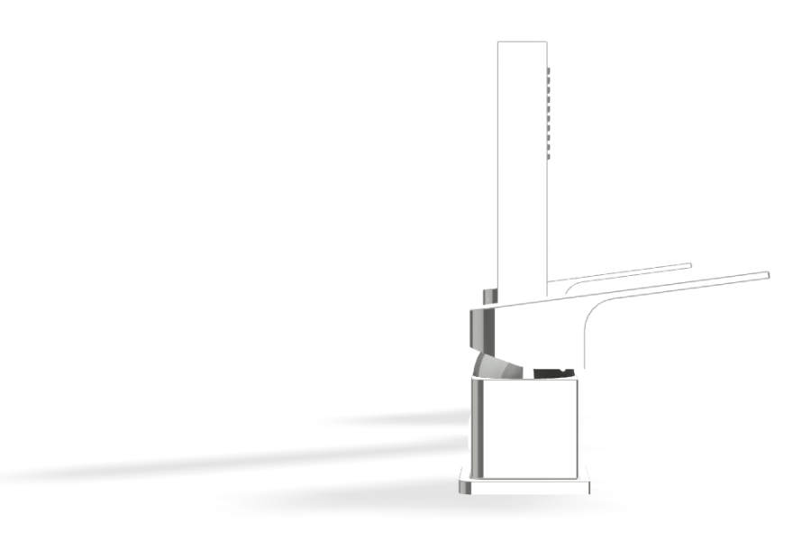 Смеситель для ванны Carlo Frattini Fit, на борт, без излива, с вытяжным ручным душем, нейлоновым шлангом 1500 мм, цвет хром - изображение 2