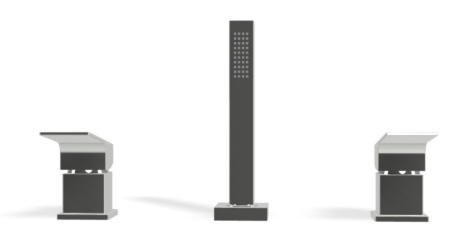 Смеситель для ванны Carlo Frattini Fit, на борт, без излива, с вытяжным ручным душем, нейлоновым шлангом 1500 мм, цвет хром - изображение 1