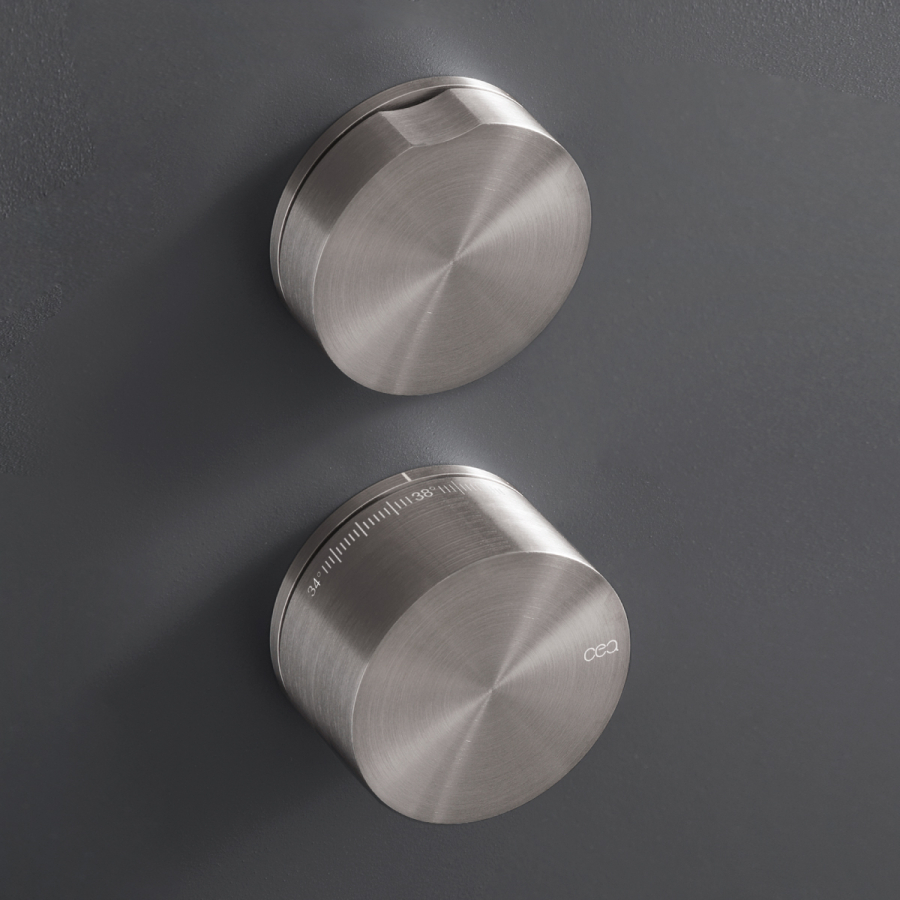 Термостат CeaDesign Giotto, настенный, на 2 отверстия, внешняя часть, сталь, цвет сатинированная сталь - изображение 1