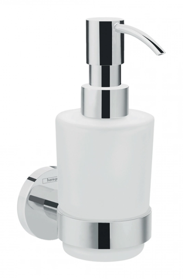 Дозатор для жидкого мыла Hansgrohe Logis, настенный, матовое стекло/металл, цвет хром