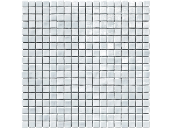 На изображении товар Sicis Стеклянная мозаика Murano Smalto White chips size 10x10 mm sheet-size 295x295 mm от официального представителя в Москве
