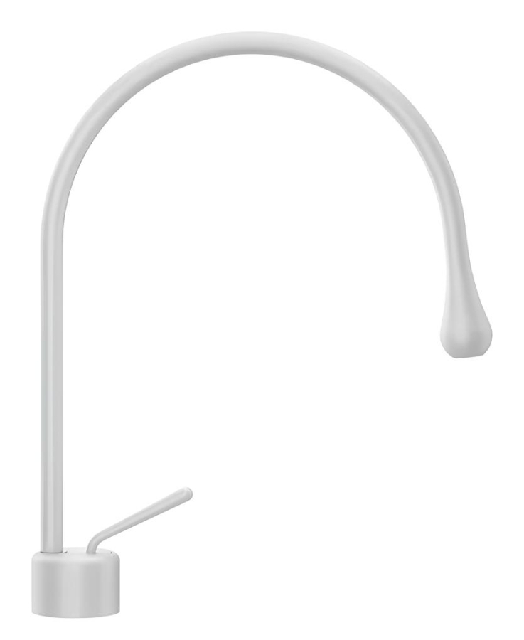 Cмеситель для раковины Gessi Goccia, излив 244 мм, без донного клапана, цвет Matte White