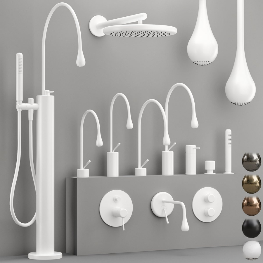 Cмеситель для раковины Gessi Goccia, излив 244 мм, без донного клапана, цвет Matte White - изображение 6
