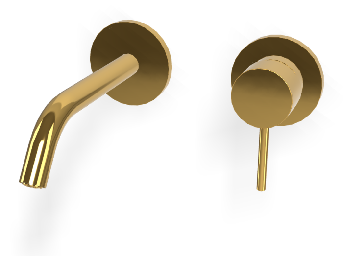 На изображении товар Смеситель для раковины Carlo Frattini Spillo Up, встраиваемый, с донным клапаном Click-Clack, внешние части, цвет золото от официального представителя в Москве