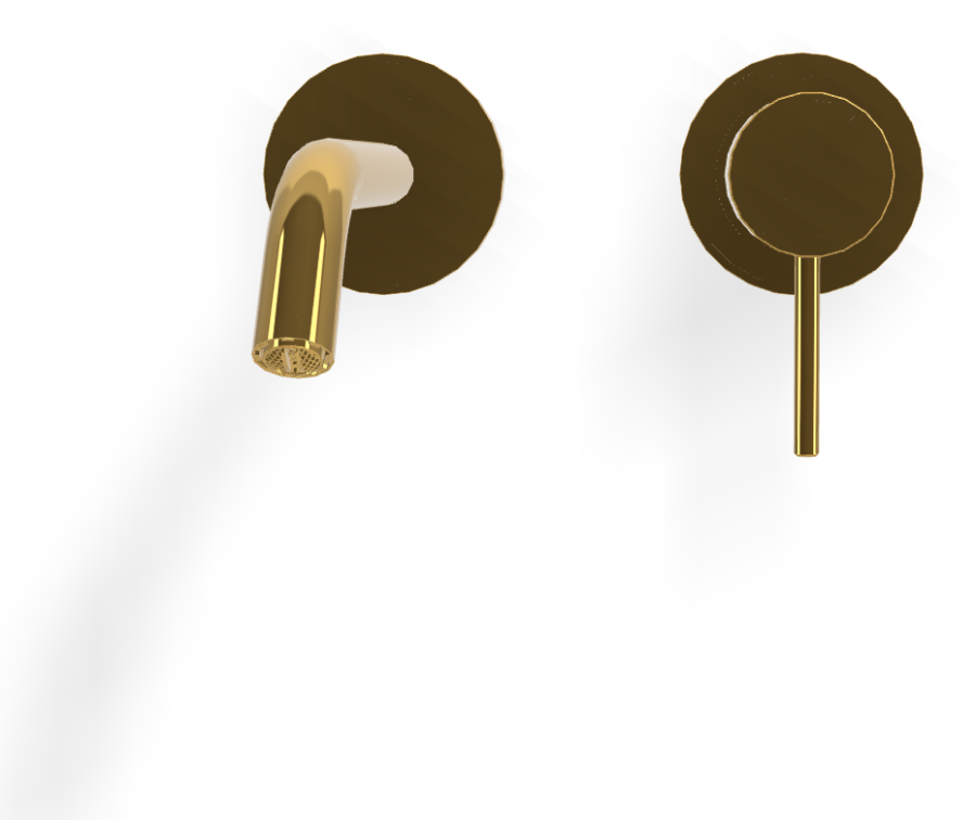 Смеситель для раковины Carlo Frattini Spillo Up, встраиваемый, с донным клапаном Click-Clack, внешние части, цвет золото - изображение 1