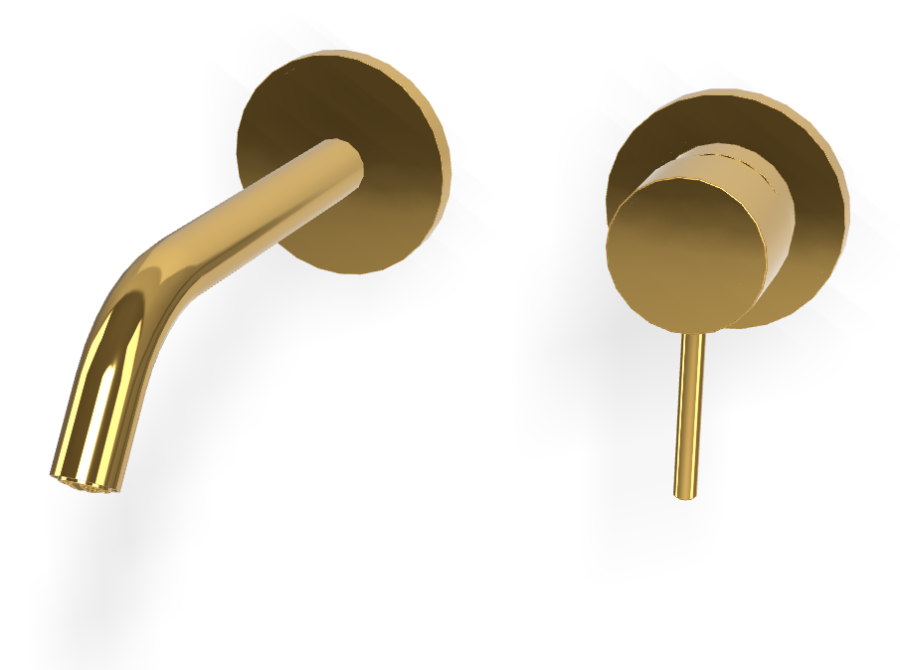 Смеситель для раковины Carlo Frattini Spillo Up, встраиваемый, с донным клапаном Click-Clack, внешние части, цвет золото