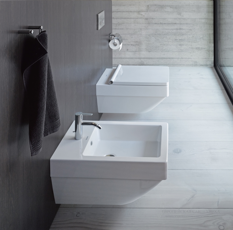 Биде подвесное 570 мм, Duravit Vero Air , крепление Durafix, белое