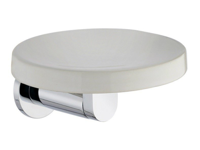 На изображении товар Мыльница Bagno&Associati Carmen, подвесная, цвет белый/хром от официального представителя в Москве