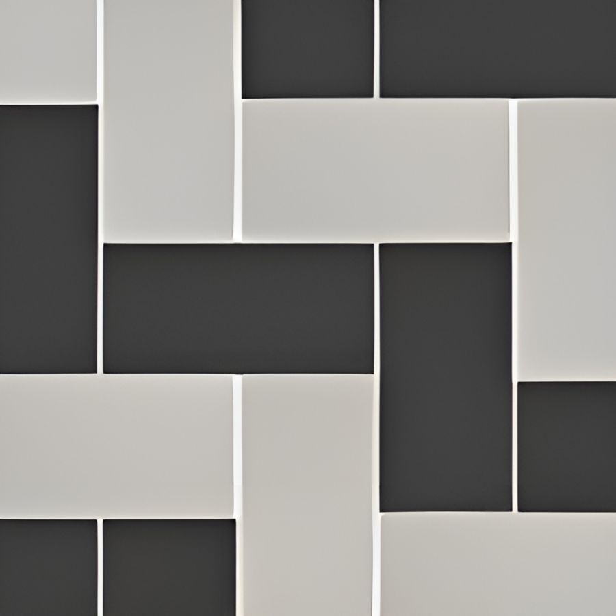 Micro. Керамогранит Microtiles Herringbone Mix Dust/Black 40,2x40,2