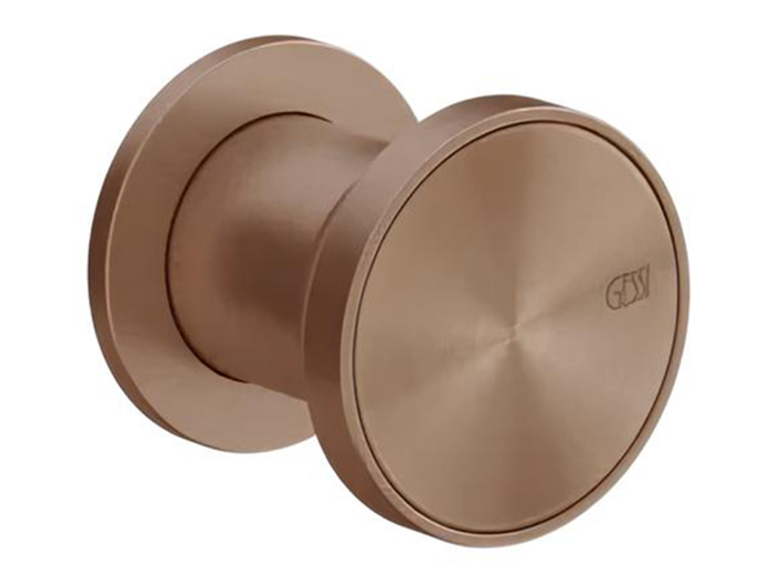 На изображении товар Смеситель Gessi Origini, настенный, встраиваемый, на 1 выход, внешняя часть, цвет Copper Brushed PVD от официального представителя в Москве