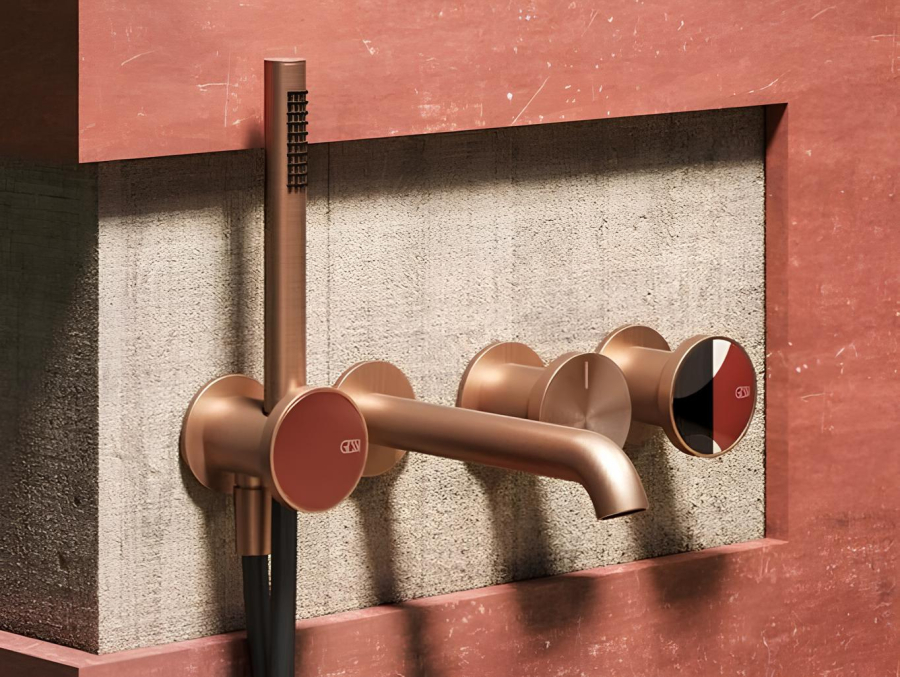Смеситель Gessi Origini, настенный, встраиваемый, на 1 выход, внешняя часть, цвет Copper Brushed PVD - изображение 2
