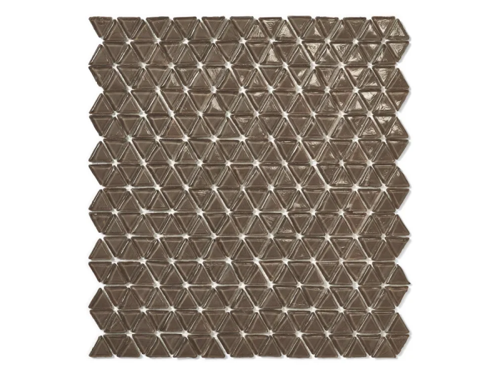 На изображении товар Sicis Смальтовая мозаика Trigono Mosaic Fango chips size 19x21 mm sheet-size 284x300 mm от официального представителя в Москве