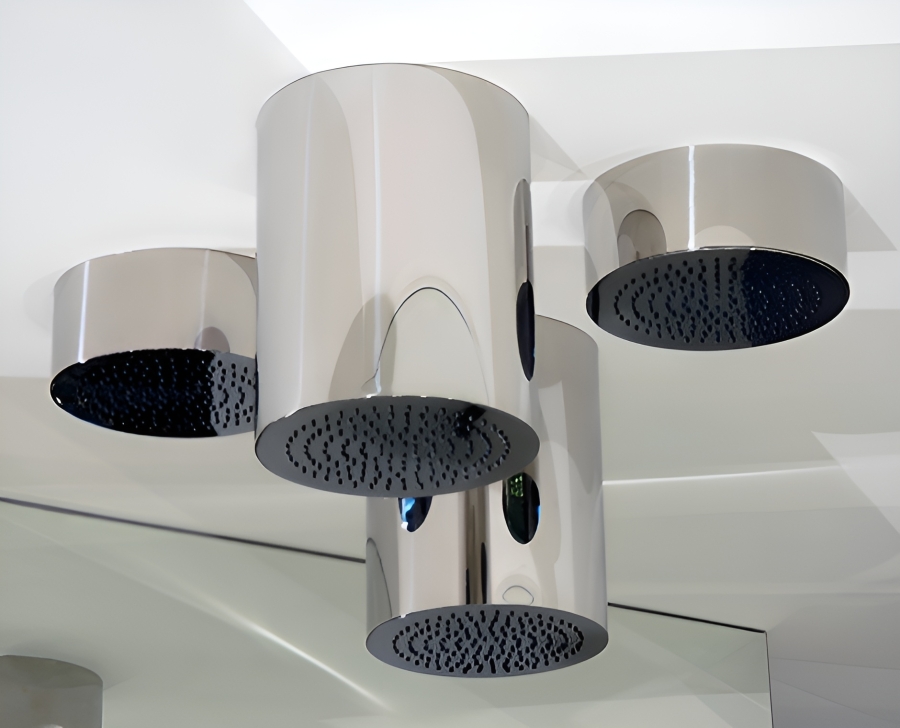 Верхний душ Gessi Segni Tondo, Ø218xH270 мм, для монтажа в потолок, цвет Mirror Steel