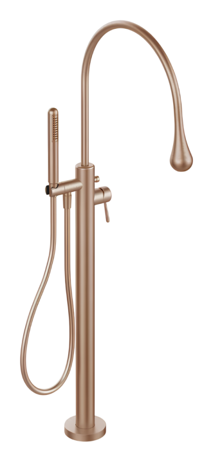 Смеситель для ванны Gessi Goccia, напольный, с душевой лейкой, внешняя часть, цвет Copper Brushed Ghrc