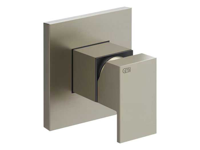 На изображении товар Cмеситель Gessi Rettangolo, настенный на 1 выход, внешняя часть, цвет Finox Brushed Nickel от официального представителя в Москве