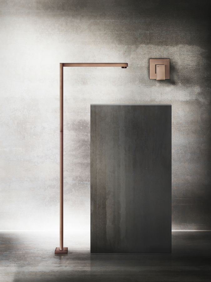 Cмеситель Gessi Rettangolo, настенный на 1 выход, внешняя часть, цвет Finox Brushed Nickel - изображение 1