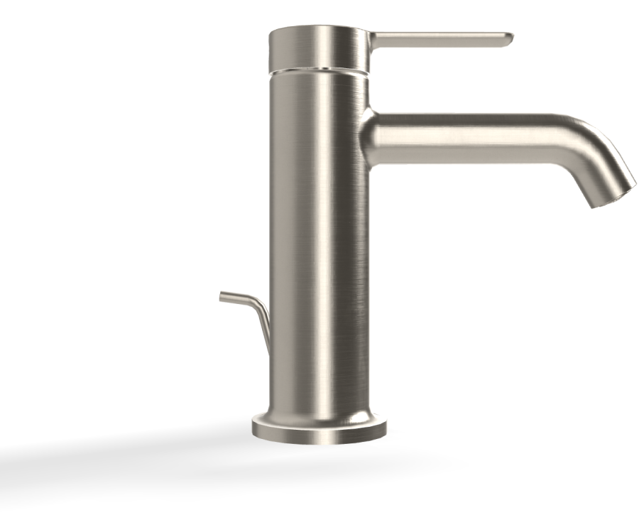 Смеситель для раковины Carlo Frattini Snap, однорычажный, без донного клапана, с 2 гибкими шлангами, глубина 142 мм, излив 110 мм, цвет никель брашированный - изображение 2