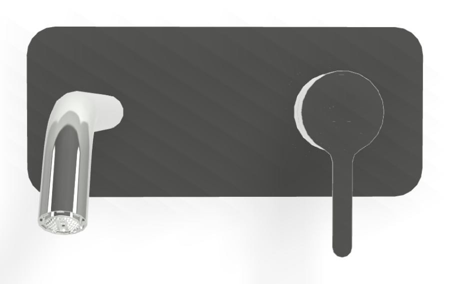 Смеситель для раковины Carlo Frattini Snap, настенный, однорычажный, с донным клапаном Click-Clack, излив 200 мм, внешняя часть, цвет хром - изображение 1