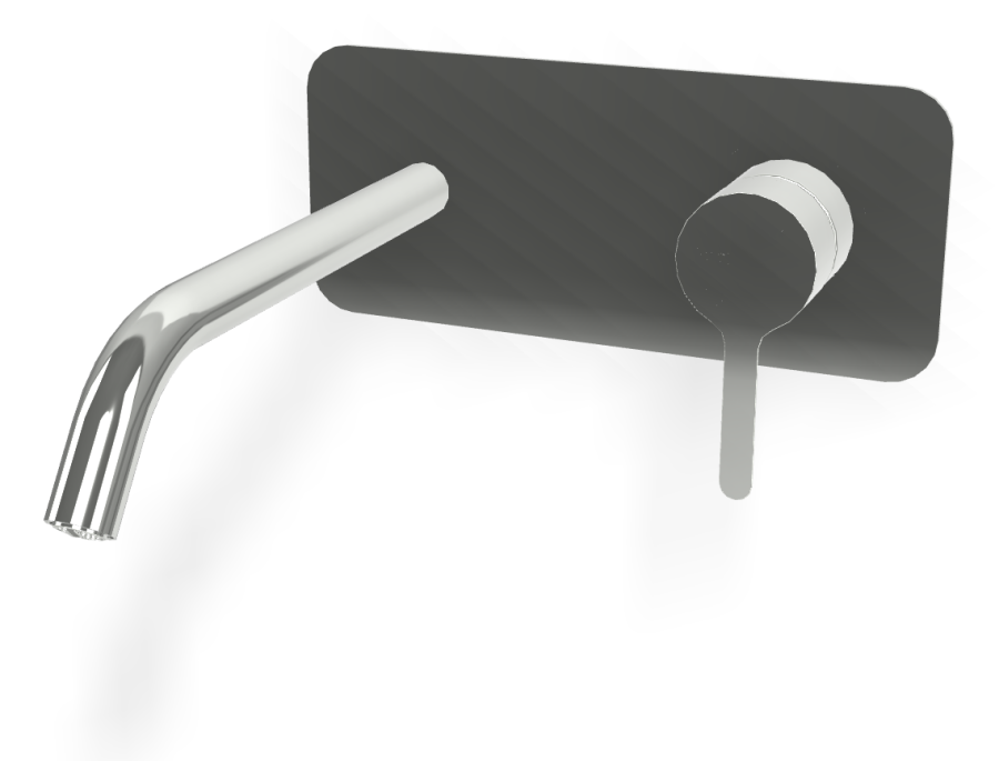 Смеситель для раковины Carlo Frattini Snap, настенный, однорычажный, с донным клапаном Click-Clack, излив 200 мм, внешняя часть, цвет хром