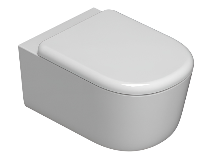 На изображении товар Унитаз подвесной Globo Lalita, безободковый, в комплекте с крепежами, 540х360х340 мм, цвет белый глянцевый от официального представителя в Москве