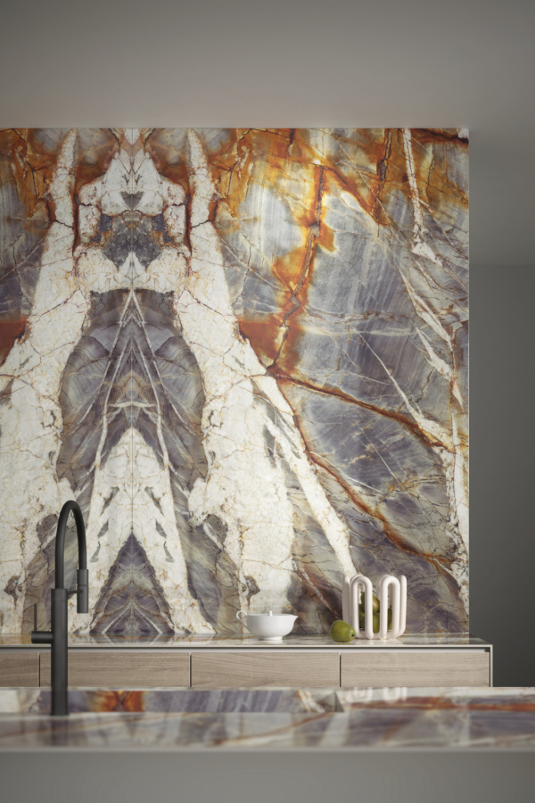 FMG Maxfine Керамогранит Marmi Blue tempest block B lucidato 300x150 - изображение 1
