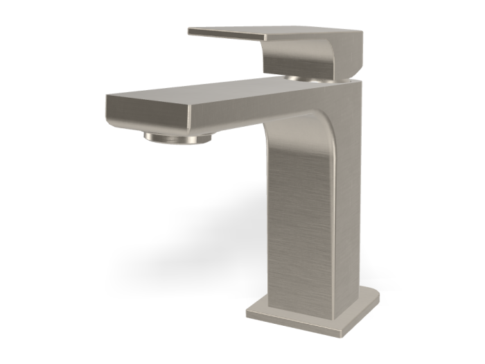 На изображении товар Смеситель для раковины Carlo Frattini Fit, однорычажный, без донного клапана, с 2 гибкими шлангами, глубина 154 мм, цвет никель брашированный от официального представителя в Москве