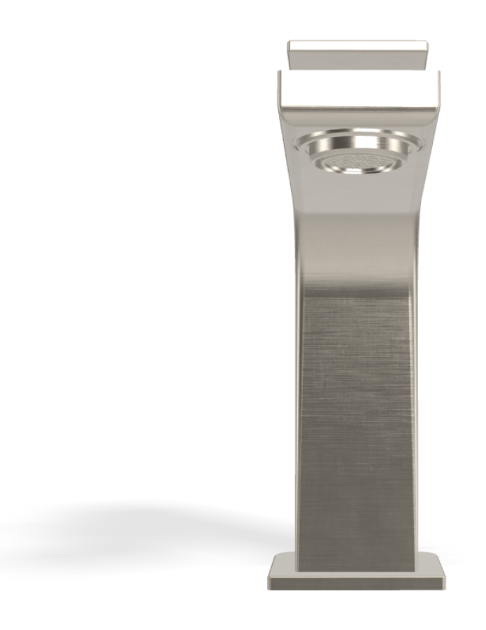 Смеситель для раковины Carlo Frattini Fit, однорычажный, без донного клапана, с 2 гибкими шлангами, глубина 154 мм, цвет никель брашированный - изображение 1