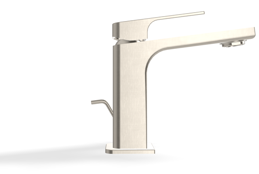 Смеситель для раковины Carlo Frattini Fit, однорычажный, без донного клапана, с 2 гибкими шлангами, глубина 154 мм, цвет никель брашированный - изображение 2