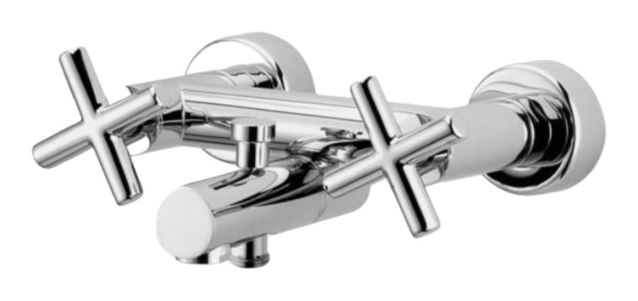 Смеситель для ванны Carlo Frattini Maxima, без душевого комплекта, 2 подвода воды 1/2" с эксцентриком, ширина 215 мм, цвет чёрный матовый