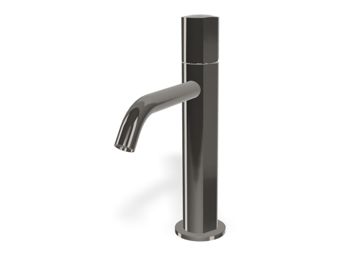 На изображении товар Смеситель для раковины Carlo Frattini SO, с донным клапаном Click-Clack, 2 гибкими шлангами, без ручки, Н-241 мм, цвет чёрный хром от официального представителя в Москве