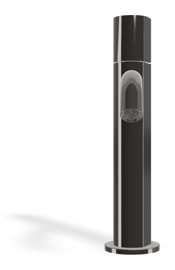 Смеситель для раковины Carlo Frattini SO, с донным клапаном Click-Clack, 2 гибкими шлангами, без ручки, Н-241 мм, цвет чёрный хром - изображение 1