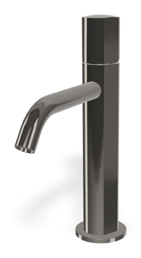 Смеситель для раковины Carlo Frattini SO, с донным клапаном Click-Clack, 2 гибкими шлангами, без ручки, Н-241 мм, цвет чёрный хром