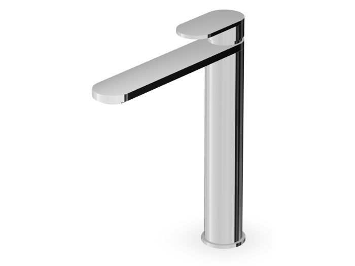 На изображении товар Смеситель Zucchetti Octo, для раковины, однорычажный, высокий, с аэратором, гибкие шланги, без донного клапана, цвет хром от официального представителя в Москве