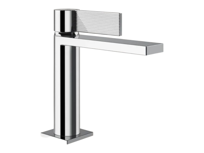 На изображении товар Смеситель для раковины Gessi Inverso, с соединительными шлангами, без донного клапана, Н-178 мм, цвет хром от официального представителя в Москве