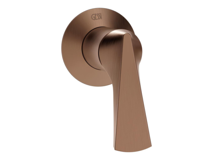 На изображении товар Смеситель для раковины Gessi Ventaglio, настенный, на 1 выход, встраиваемый, внешняя часть, цвет Copper Brushed PVD от официального представителя в Москве