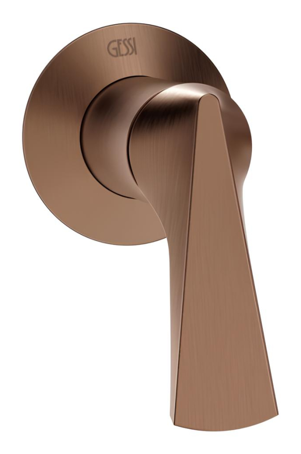 Смеситель для раковины Gessi Ventaglio, настенный, на 1 выход, встраиваемый, внешняя часть, цвет Copper Brushed PVD