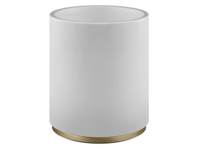 На изображении товар Корзина для мусора Gessi, цвет White/Warm Bronze Brushed PVD от официального представителя в Москве