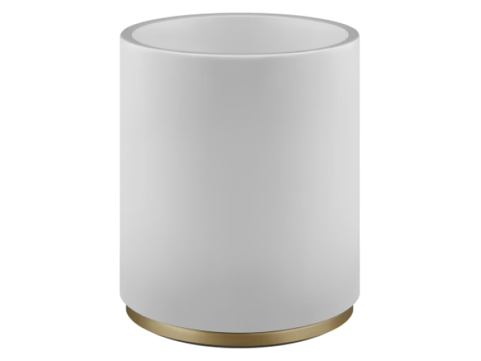 На изображении товар Корзина для мусора Gessi, цвет White/Warm Bronze Brushed PVD от официального представителя в Москве