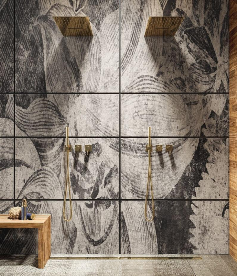 Cмеситель для душа Gessi Inverso, настенный, на 2 выхода, внешняя часть, цвет Brushed Brass PVD - изображение 1