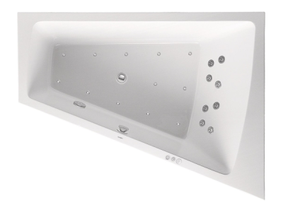 На изображении товар Ванна Duravit Paiova встраиваемая, 1700x1300 мм, гидромассаж Combi-System P, наклон для спины справа, цвет белый от официального представителя в Москве