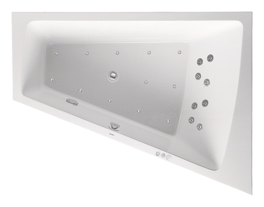 Ванна Duravit Paiova встраиваемая, 1700x1300 мм, гидромассаж Combi-System P, наклон для спины справа, цвет белый